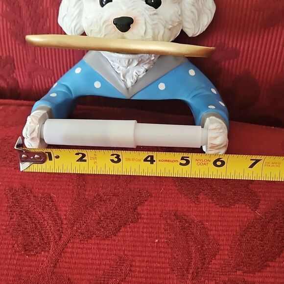 NWOT Ceramic Dog Toilet Paper Holder - Picture 7 of 8